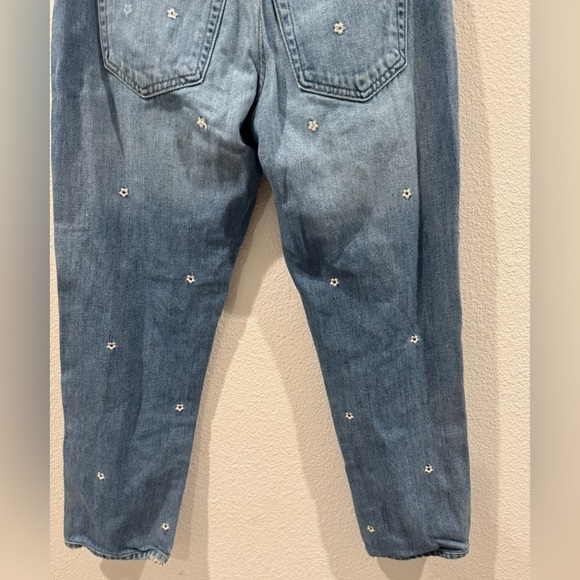 NWT AMO Tomboy Crop Loose Fit Relaxed Rise Vintage Embroidered Floral Jeans 26 - Picture 13 of 16